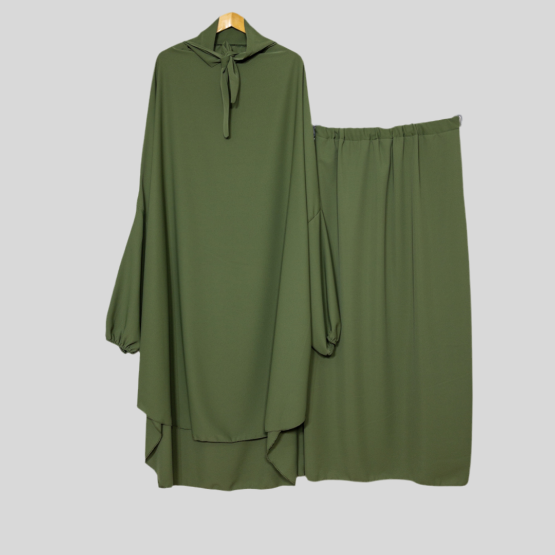 Jilbab set Nadia met Medina zijden rok