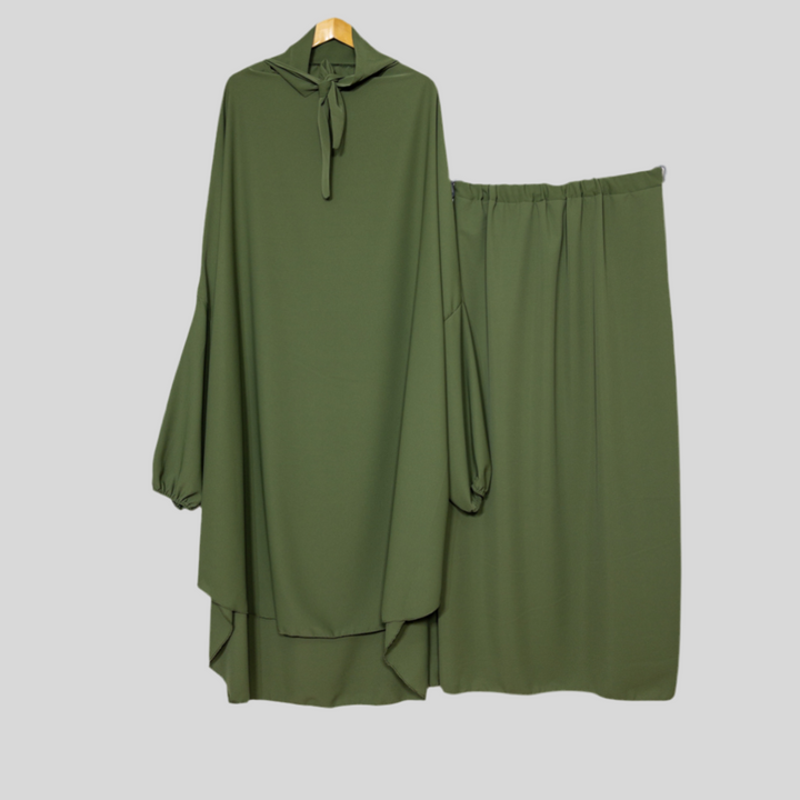 Jilbab set Nadia met Medina zijden rok